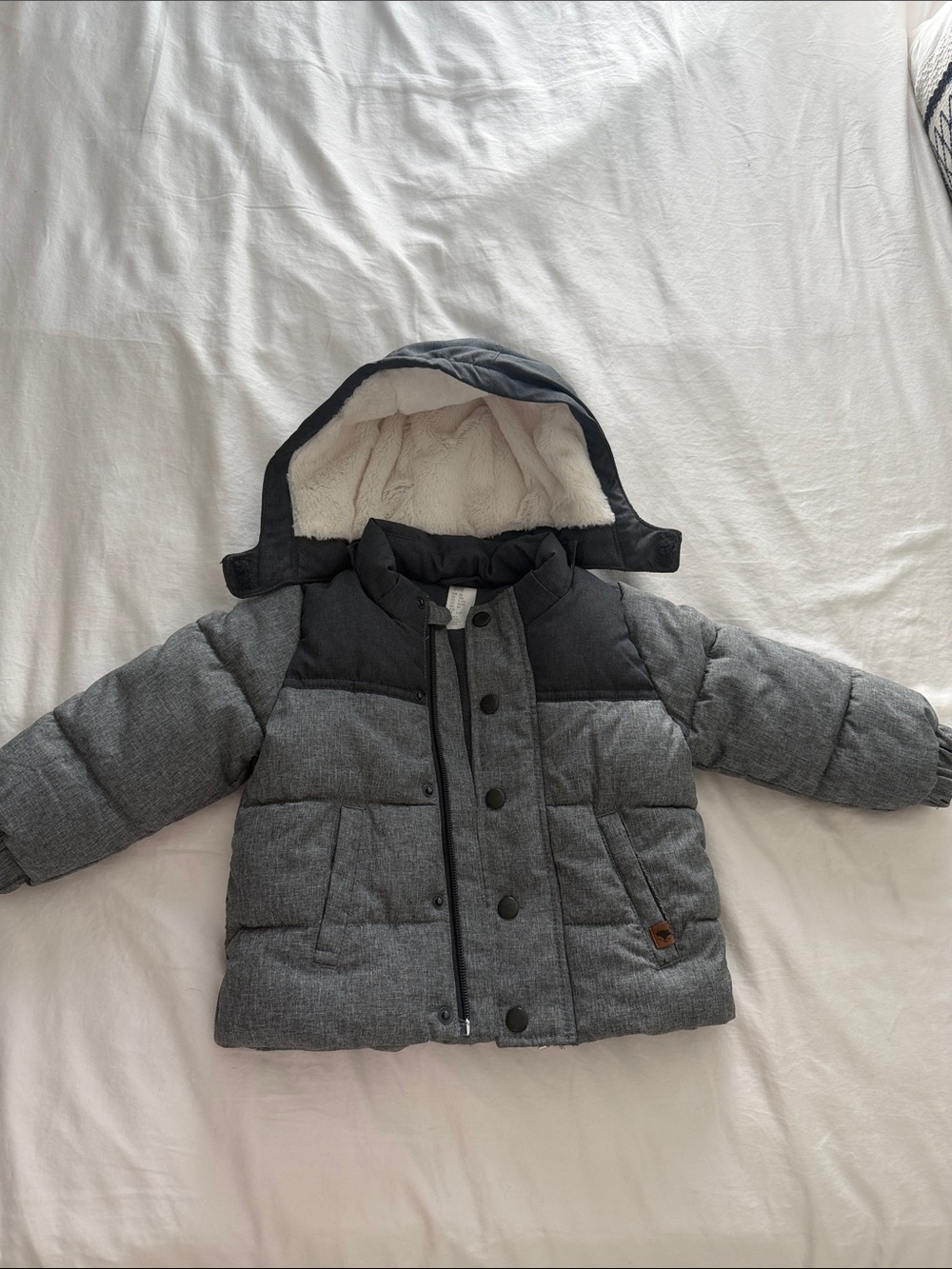 H&M Toddler Gray Hooded Puffer Jacket